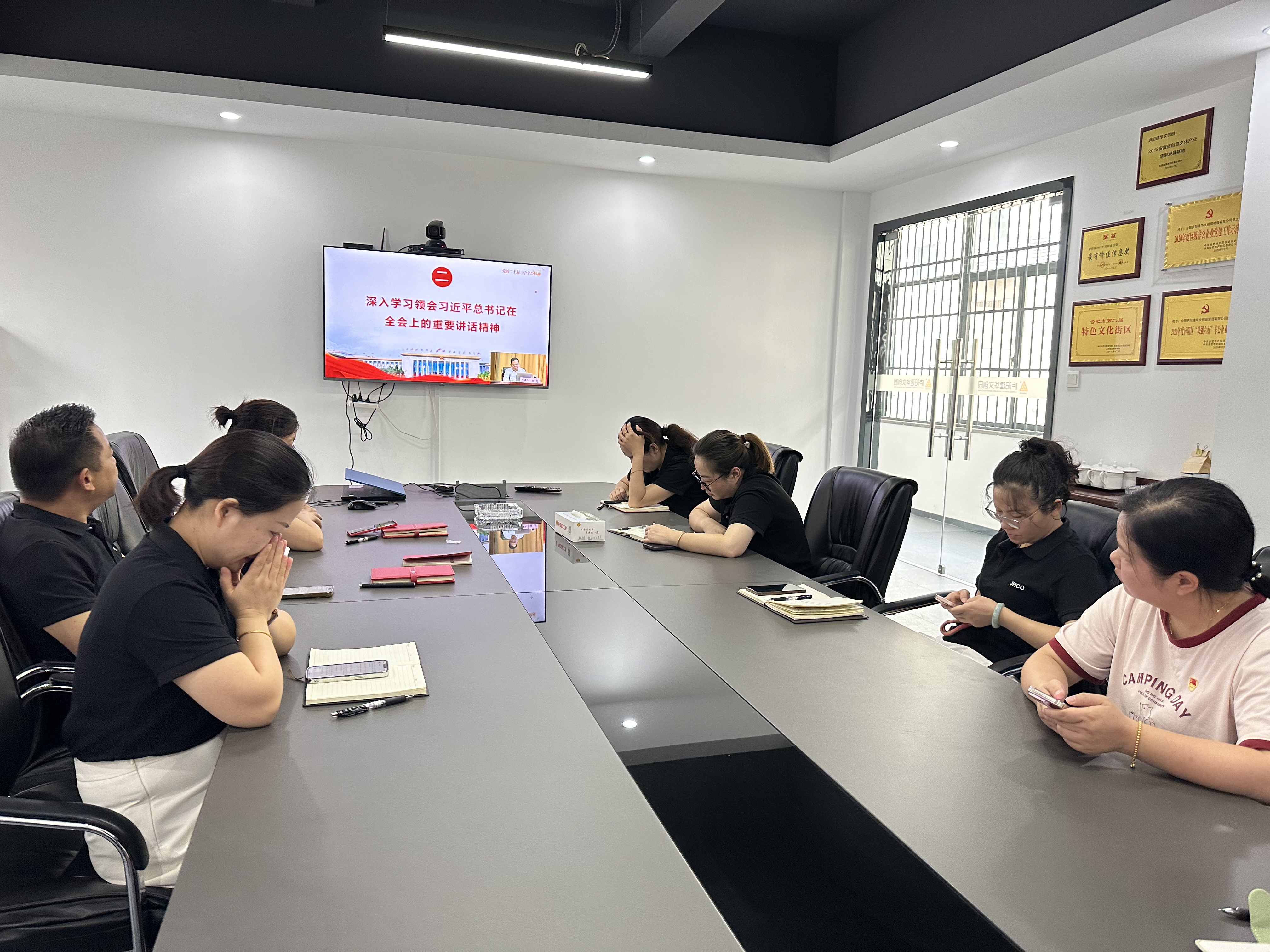 庐阳利记官网平台入口文创园党支部起劲组织收看“举旌旗·送理论”精神树模宣讲运动